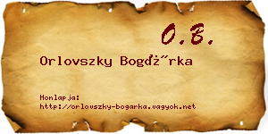 Orlovszky Bogárka névjegykártya